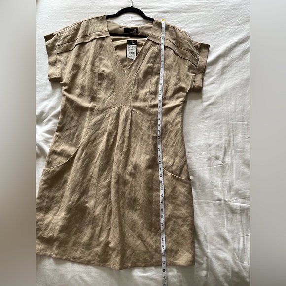 NWT Laura's Ramie Blended Knee-length Loose Shape Beige Dress Size 12 - Picture 14 of 14